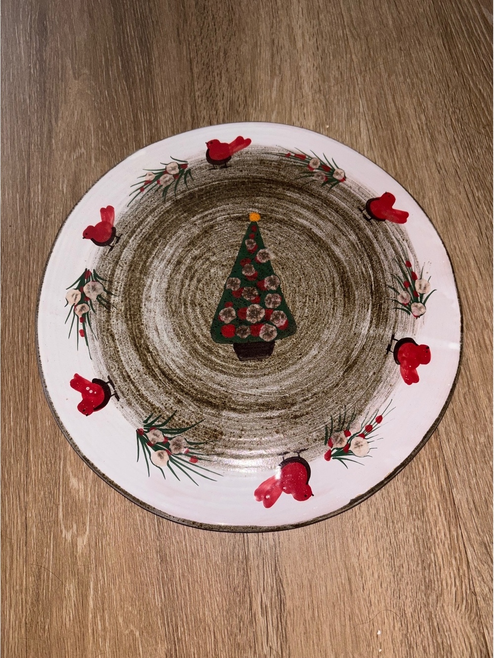 S. Forti Signed Italian Christmas Cardinal Platter 11” d165